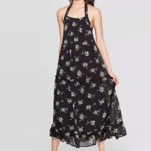 NWT  Who What Wear tiered halter dress maxi